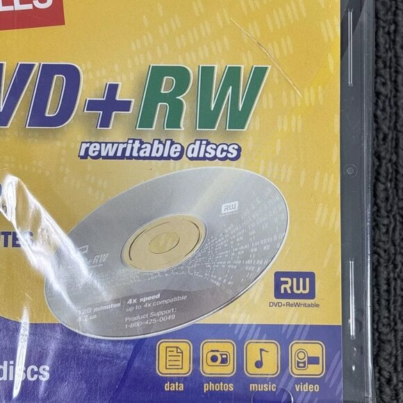 Staples DVD+RW Rewritable Discs 10-pack 4.7GB 2 Hrs Data Photos Music Video - Picture 3 of 12